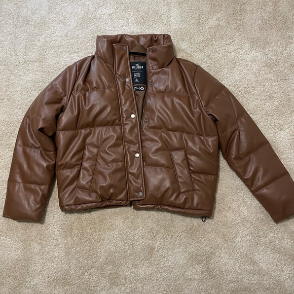 Hollister VEGAN LEATHER PUFFER JACKET, size US XL - Picture 2 of 8